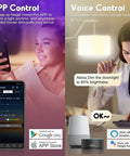 App and voice control for Smart RGB CW LED Bulbs 85W Equivalent 9W E26 Base Color Changing 2.4Ghz WiFi No Hub Needed Works With Google Home Alexa Echo Voice And App Control 4 Pack