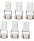White Nylon Sliding Door Guide Wheels With Brake For Furniture Cabinet Tracks Heavy Duty Drawer Roller Casters Smooth Gliding Hardware set of six