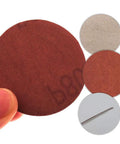 20 Pcs 3 Inch 75 Mm Red Sandpaper Discs With Hook Loop Fastener showing red abrasive disc for wood polishing and car detailing.