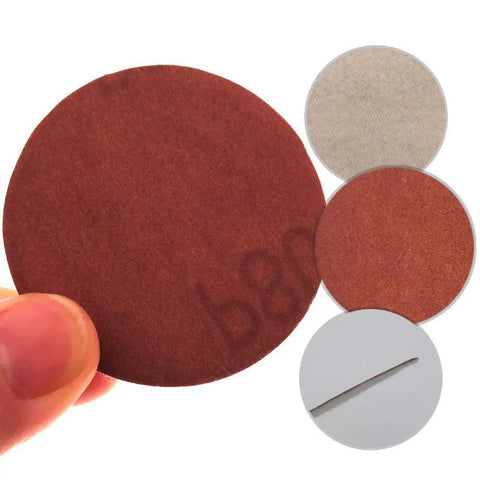 20 Pcs 3 Inch 75 Mm Red Sandpaper Discs With Hook Loop Fastener showing red abrasive disc for wood polishing and car detailing.