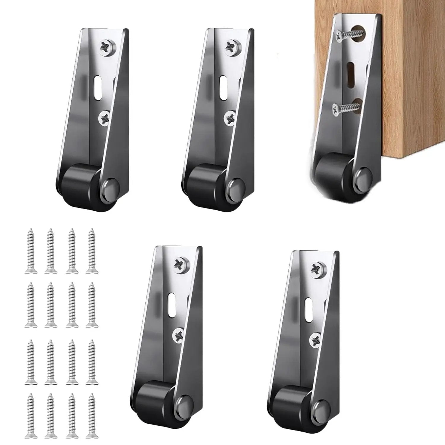 4 Pack 1 Inch Low Profile Casters, Durable & Quiet
