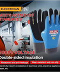 Heavy Hitter Insulated Work Gloves ASTM D120 Certified 1000V Electrical Safety Gear shown with control panel.