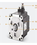 CHUNYE servo motor with holding brake, 3.5kW, 16.7Nm, front view with silver faceplate and black body
