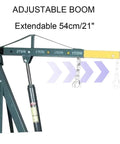 Heavy Duty Hydraulic Engine Hoist Folding Cherry Picker Shop Crane With Four Swivel Casters adjustable boom, extendable 54cm/21".