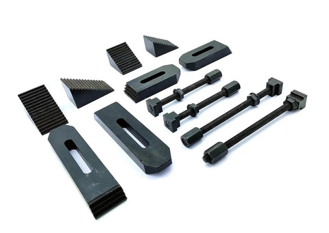 24 Piece M6 Clamp Kit For 3 Inch And 4 Inch Rotary Tables, Milling Tables, including bolts and clamping blocks.