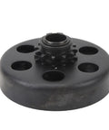 Heavy Duty Centrifugal Clutch For Go Kart And Mini Bike With 12 Tooth Sprocket And 20mm Bore Metal Alloy viewed from above with sprocket details.