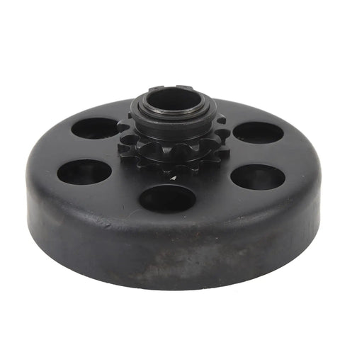 Heavy Duty Centrifugal Clutch For Go Kart And Mini Bike With 12 Tooth Sprocket And 20mm Bore Metal Alloy viewed from above with sprocket details.