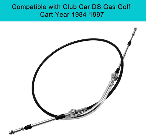 Golf Cart Shift Cable For Club Car DS Gas Models From 1984 Through 1997 Replacement Transmission Cable 63 Inch Length For Forward And Reverse Shifting OEM 1012326 1013085 1018510 02, 63-inch metal cable