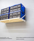 American Made Universal Garage Storage Wall Mount Kit 4 Foot Beefy System Holds 650 Pounds Per Section Easy One Person Install with blue totes