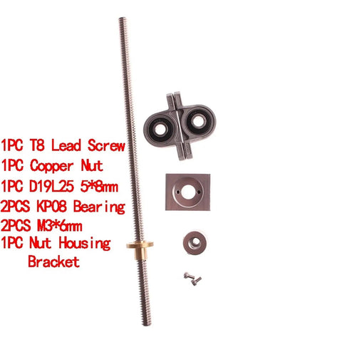 T8 Lead Screw Vertical Rail Guide Set With 8mm Diameter And 2mm Pitch Copper Nut For 3D Printers And CNC Machines Straight Up Smooth Operation With Zero Backlash Hassle Free Rig Upgrade