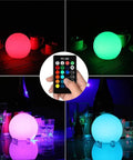 6-Inch RGB LED Globe Orb Light With Remote in 16 dimmable colors and 4 modes, perfect for bedroom, patio, pool decor