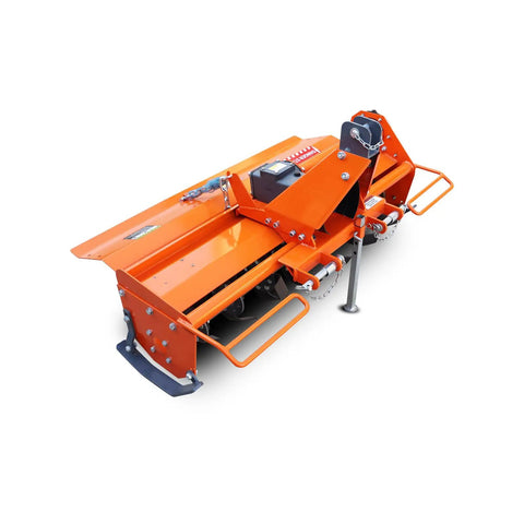 37 Inch 3 Point Rotary Tiller Attachment For Category 1 Tractors PTO Driven Cultivator With 540 RPM Gearbox, orange metal