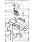 Exploded view of Weber Genesis Gold grill parts, highlighting part number sequence for model 6750001, USA version.