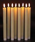 Flameless Taper Candles Set Of 8 With Remote And Timer, Real Wax 3D Wick Battery Operated Ivory Candles 0.78 X 9.64 Inches