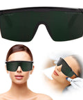Premium Kickass Red Light Therapy Glasses, Solid OD Four Plus Eye Protection For Laser Hair Removal And IPL Therapies, full view with models.