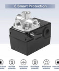 Pressure Switch With Unloader And On Off Lever 135 To 175 PSI For Reciprocating Air Compressor Replacement Part with protection