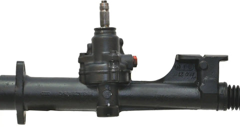 Remanufactured Hydraulic Power Rack And Pinion Steering Assembly that bolts right in, side view showing detailed construction.