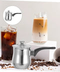 Stainless Steel Turkish Style Coffee Pot Milk Warmer Pitcher With Lid Small Pot Versatile Espresso Frothing Easy To Clean Capacity
