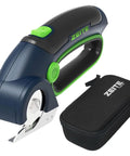 Zeite 4 V Cordless Electric Scissors Cardboard Cutter with Two Blades and Storage Box for cutting cardboard and plastic.