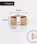 Brass Cylindrical Barrel Hinges For Cabinets Concealed Mount Hardware 14mm size featuring detailed measurements and design view