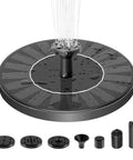 Solar Powered Circle Fountain Pump 1.4W with 6 Nozzles Floating Garden Water Pump Kit for bird baths and ponds