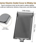 One Gang Vertical Recessed Outdoor Electrical Outlet Box Replacement Cover Featuring Clear Weatherproof Lens compatible with type 3R, dimensions 3.46in x 5.6in.