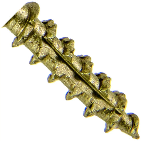 Pro Grade Heavy Duty Number 14 By 1 Inch Construction Lag Screws Torx Star Drive viewed from the side, highlighting thread details.