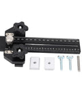 Beefy Aluminum Thin Rip Jig For Table Saw Guide With T Track Slider And Dual Scale, shown with components, Pro Grade Rip Tool