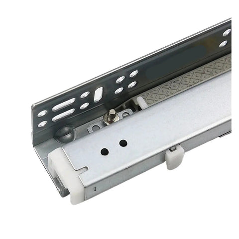 Three Section Soft Close Undermount Drawer Slides Heavy Duty Full Extension Soft Shut Cabinet Glides with metal construction.