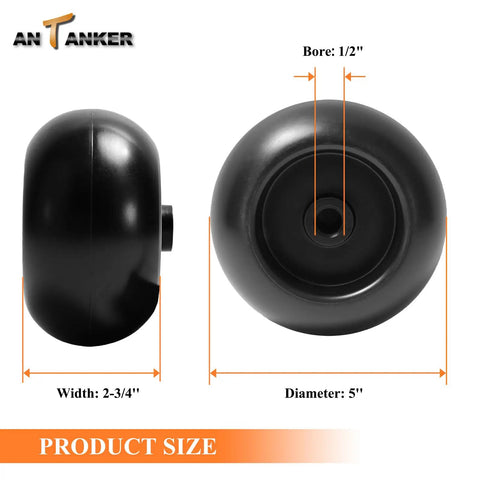 Deck Roller Wheels Kit For Lawn Mower 75304856A Replacement 4 Packs Beefed Up Fit Cub Cadet RZT50 RZT54 LT1050 size