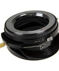 Tilt Shift Lens Mount Adapter For Minolta Rokkor To Fujifilm X Series - 20mm Total Shift, 10 Degree Tilt, 360 Degree Rotation, Black metal tilt-shift lens mount adapter with shift scale