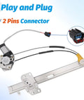 Plug And Play Power Window Regulator With Motor For Front Left Driver Side Fits Jeep Cherokee XJ 1997 2001 OE 741 768 55154959AI Easy Install 2 Pin Connector Durable Upgrade, metal regulator and motor