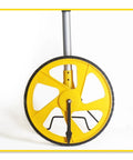 SENECESLI Distance Measuring Wheel with Backlit Digital Display, Telescopic showing yellow wheel and telescopic handle.
