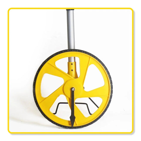 SENECESLI Distance Measuring Wheel with Backlit Digital Display, Telescopic showing yellow wheel and telescopic handle.
