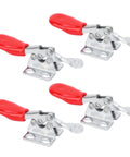Red-handled compression clamps from Pro Grade Quick Clench Clamp Toolkit And Thickened Tool Bag For Electricians Portable On The Go Clamp Set