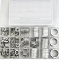 Ultimate 450Piece Aluminum Oil Drain Gasket Kit With 18 Sizes From 6mm To 24mm For Any Vehicle Maintenance Job And Superior Wear Resistant Seals You Can Trust, organizer case open