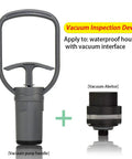 Vacuum Pump Handle With Vacuum Alertor For Pre Dive Leak Check, ergonomic gray design with alertor for Seafrogs housings