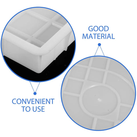 DIY Concrete Molds For Walkways And Patios Easy To Use Square Flagstone Paver Casting Mold, white durable plastic material close-up