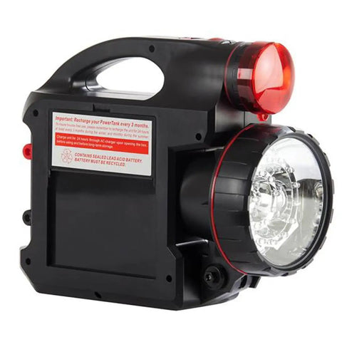 PowerTank 12V Telescope Battery Pack Off Grid Ready Portable 84Wh Power Supply with flashlight visible