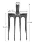 Heavy Duty Garden Digging Fork With Four Tine Spading Fork High Carbon Steel Construction 34mm Connection Port Built Tough