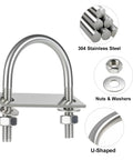 Six Piece Round U Bolt Set For Boat Trailers, Built Tough, 304 Stainless Steel U Bolts With Nuts, Plates And Washers