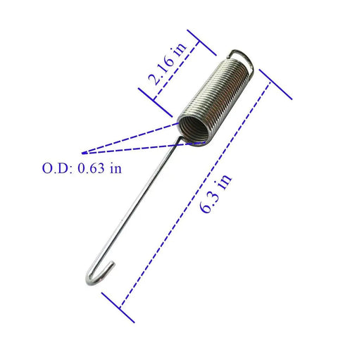 Washing Machine Repair Kit DIY Friendly With Three Suspension Springs WP63907 One Counterweight W10250667 Three Tub Wear Pads 285744 For Whirlpool Washers Replacement Parts spring close-up, 6.3 in