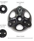 Wind Turbine Wheel Hub And Cap Kit With 3 Blades For Horizontal Turbines DIY Friendly Windmill Accessories 100W To 1000W Includes Screws And Nuts Compatible With 17mm Shaft Durable Metal Hub Cap For Easy Install showing measurements and openings