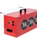 Big Air Small Footprint Portable Tabletop Dust Collector With 725 Cfm Crossflow Fans, red metal body and three visible fans.