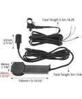 12V ATV And UTV Winch Corded Hand Controller Kit With 16 Foot Cable Wired Remote Control For Easy Winching Durable Wiring Pack Included Rugged Interlock Design For Rough Trails. Black wired remote with 3m cable and plug connectors for ATV/UTV winch control.