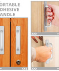 Four Pack Aluminum Door Pull Handles For Sliding Doors And Cabinets With Wear Resistant Adhesive Mount No Drilling Installation