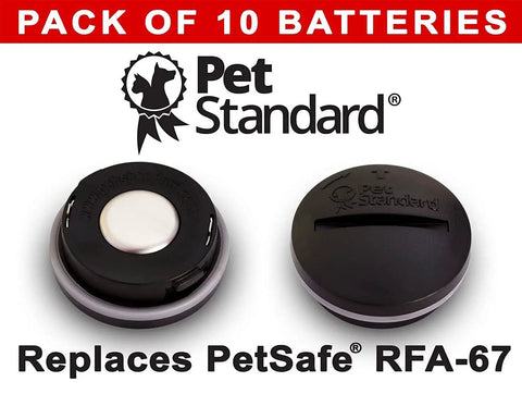 Premium RFA 67 Replacement Batteries For PetSafe Dog Training Collars, Pack of 10 with smooth operation design.