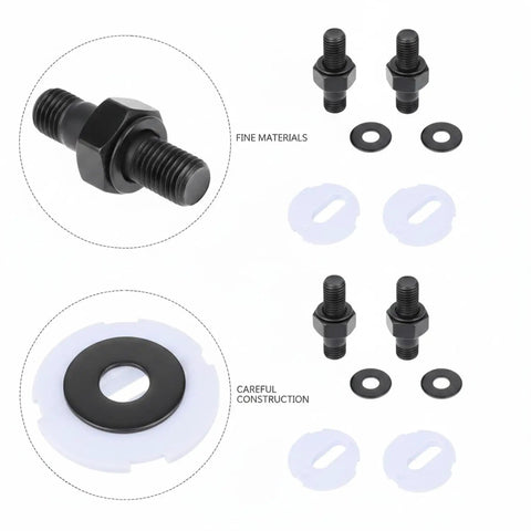 Heavy Duty Black Stainless Toilet Seat Hinge Bolts And Nuts Kit For Standard Toilets No Wobble Fix Hardware Easy Install Replacement Set For A Tight Secure Bathroom Seat black stainless bolts and washers
