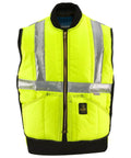 Men's Tough As Nails Cold Weather Safety Vest High Viz Lime ANSI Class Two Rated Down To Minus Fifty Degrees Insulated Collar.