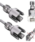 2Pcs Dual-Function Pipe Threading Tool Set For 1/2 And 3/4 Inch Pvc Plastic Pipes Electric Drill Compatible with two cutting heads.